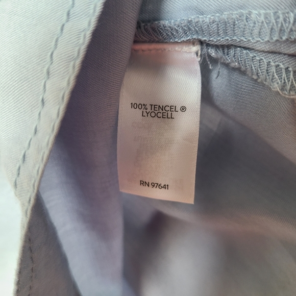 J. Jill Blue Long Sleeve Lace Up Chambray Blouse - Picture 12 of 12